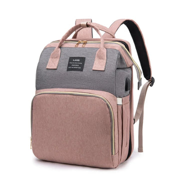 Mommy Bag & Portable Folding Travel Crib – Large Capacity Maternity Backpack for Baby & Mom