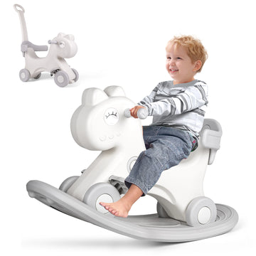 Toddler Rocking Horse – 4-in-1 Ride-On Toy with Safety Handle for Ages 1–3