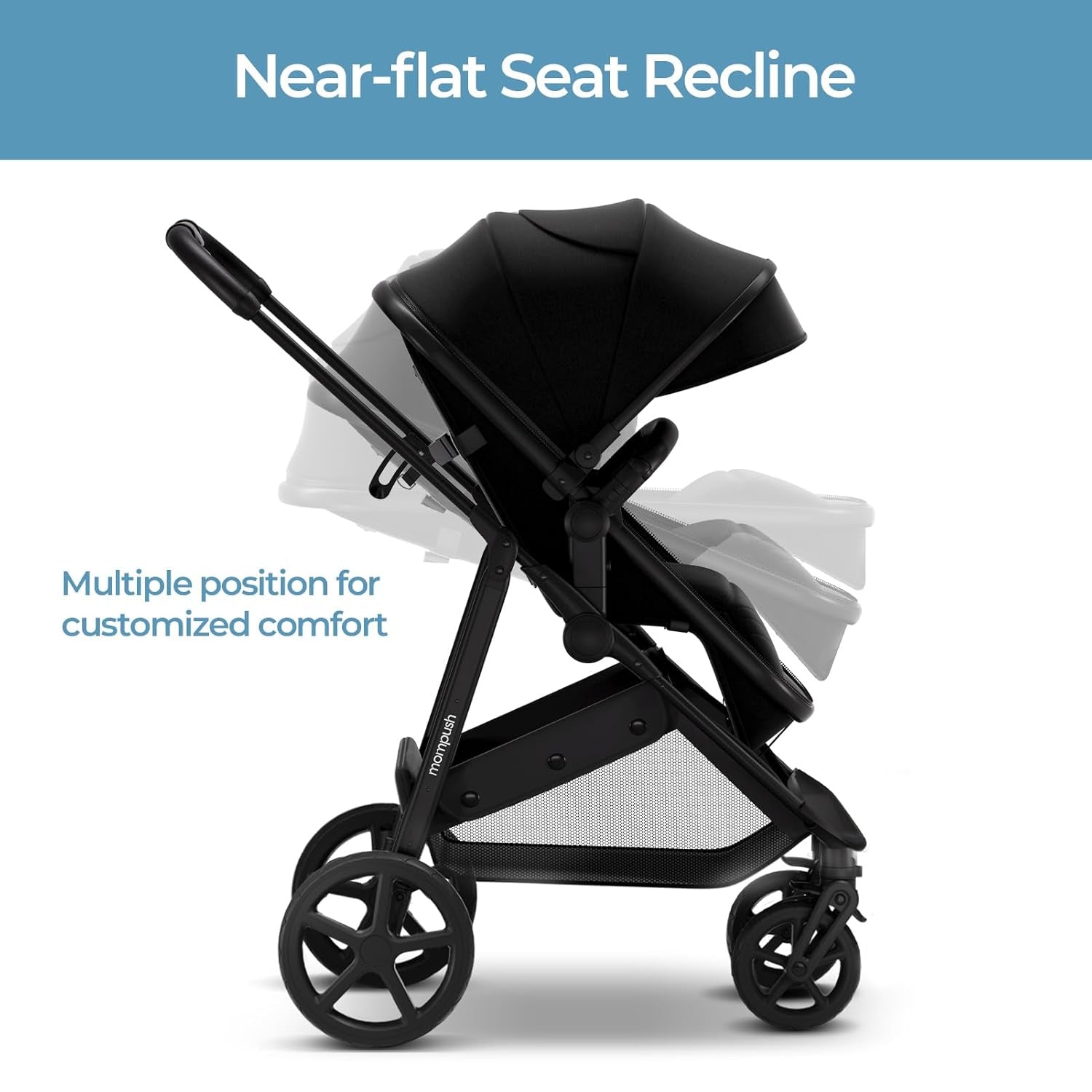 Wiz 2 in 1 Baby Stroller with Bassinet Mode, Convertible Infant Stroller for Newborn and Toddler with Reversible Seat and Large UPF 50+ Canopy