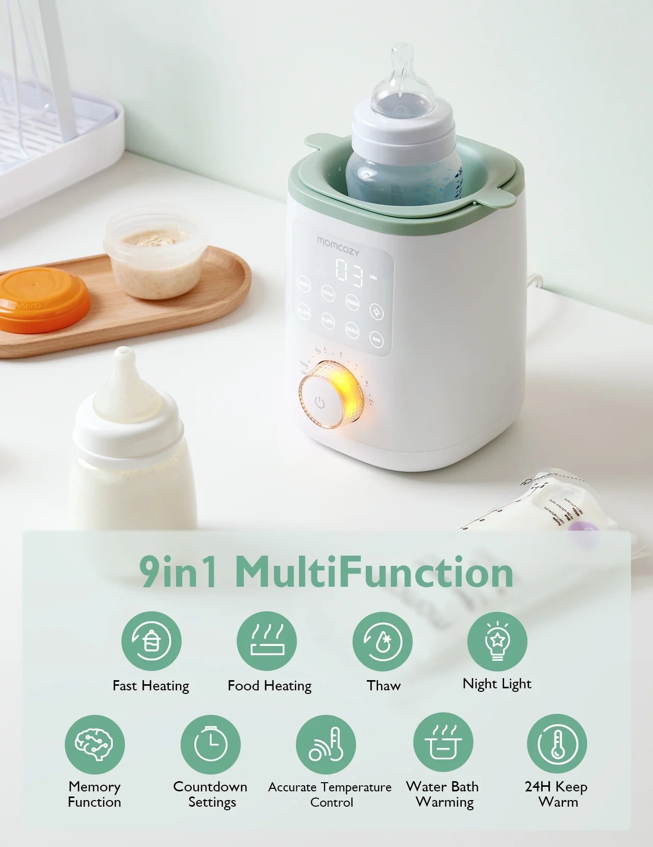 Baby Bottle Warmer for Breastmilk, Safe Warm Water Bath, Fits Most Feeding Bottles