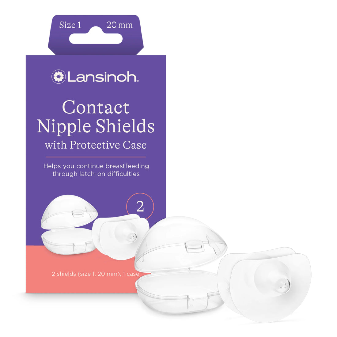 Contact Nipple Shields for Nursing Newborn, 2 Ct 20Mm