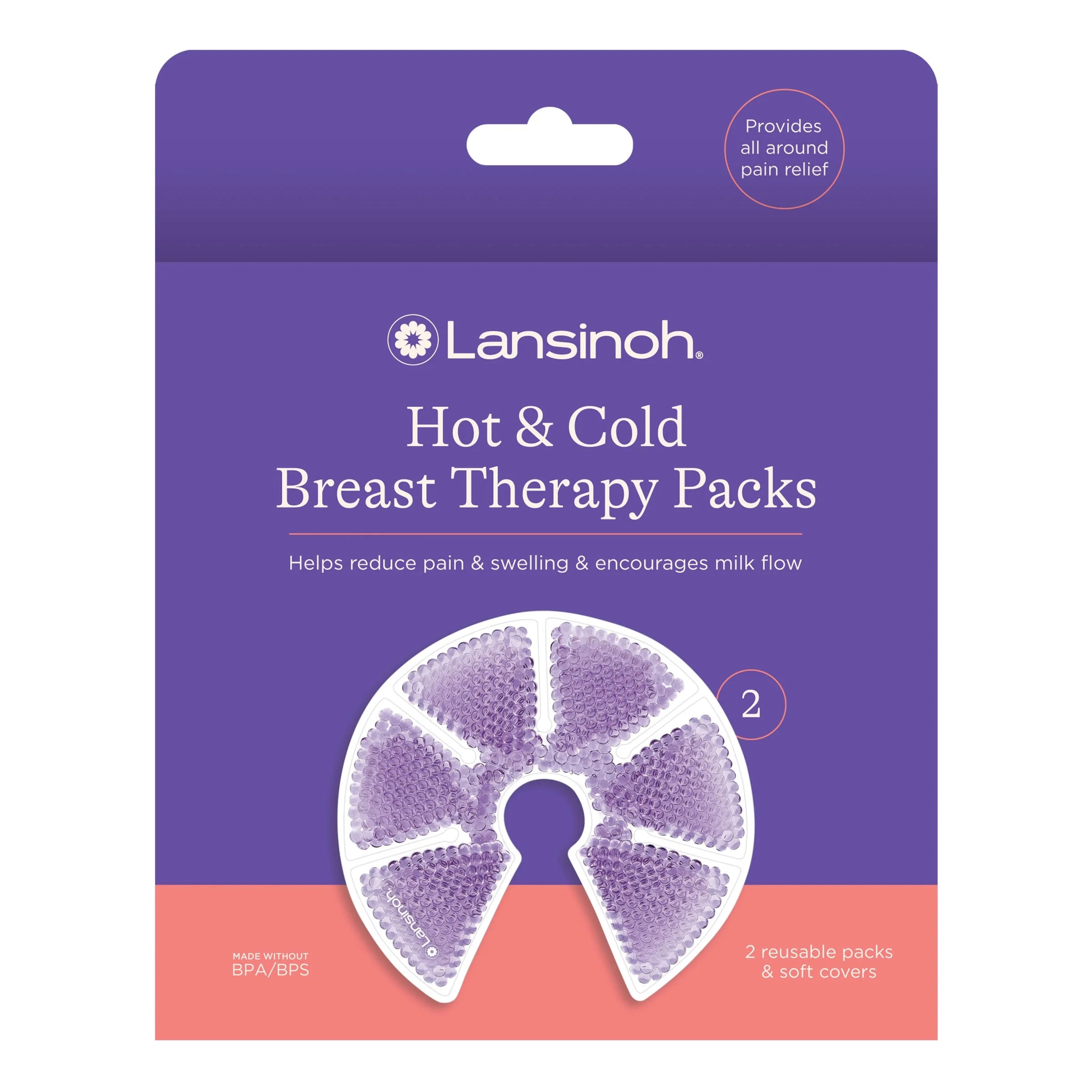 Hot & Cold Breast Therapy Packs with Covers, 2 Pack