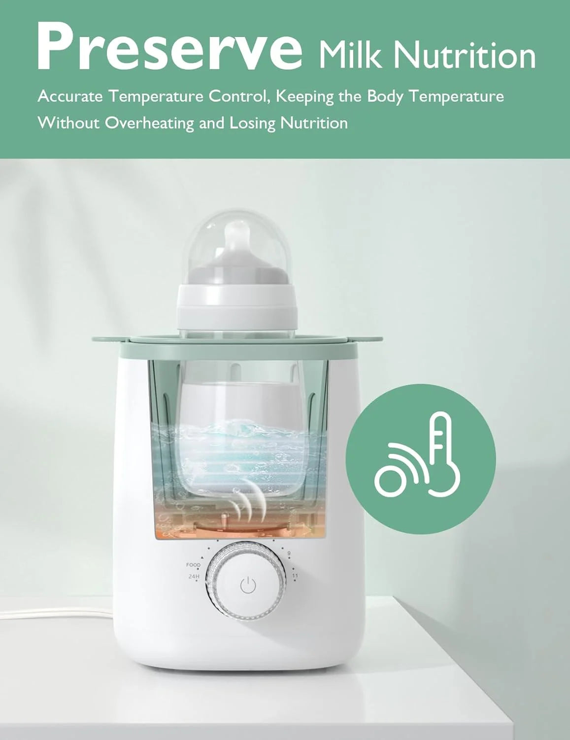 Baby Bottle Warmer for Breastmilk, Safe Warm Water Bath, Fits Most Feeding Bottles
