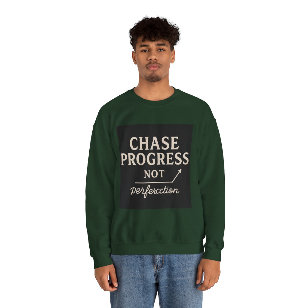 Crewneck Sweatshirt - Chase Progress Not Perfercction Motivational Design