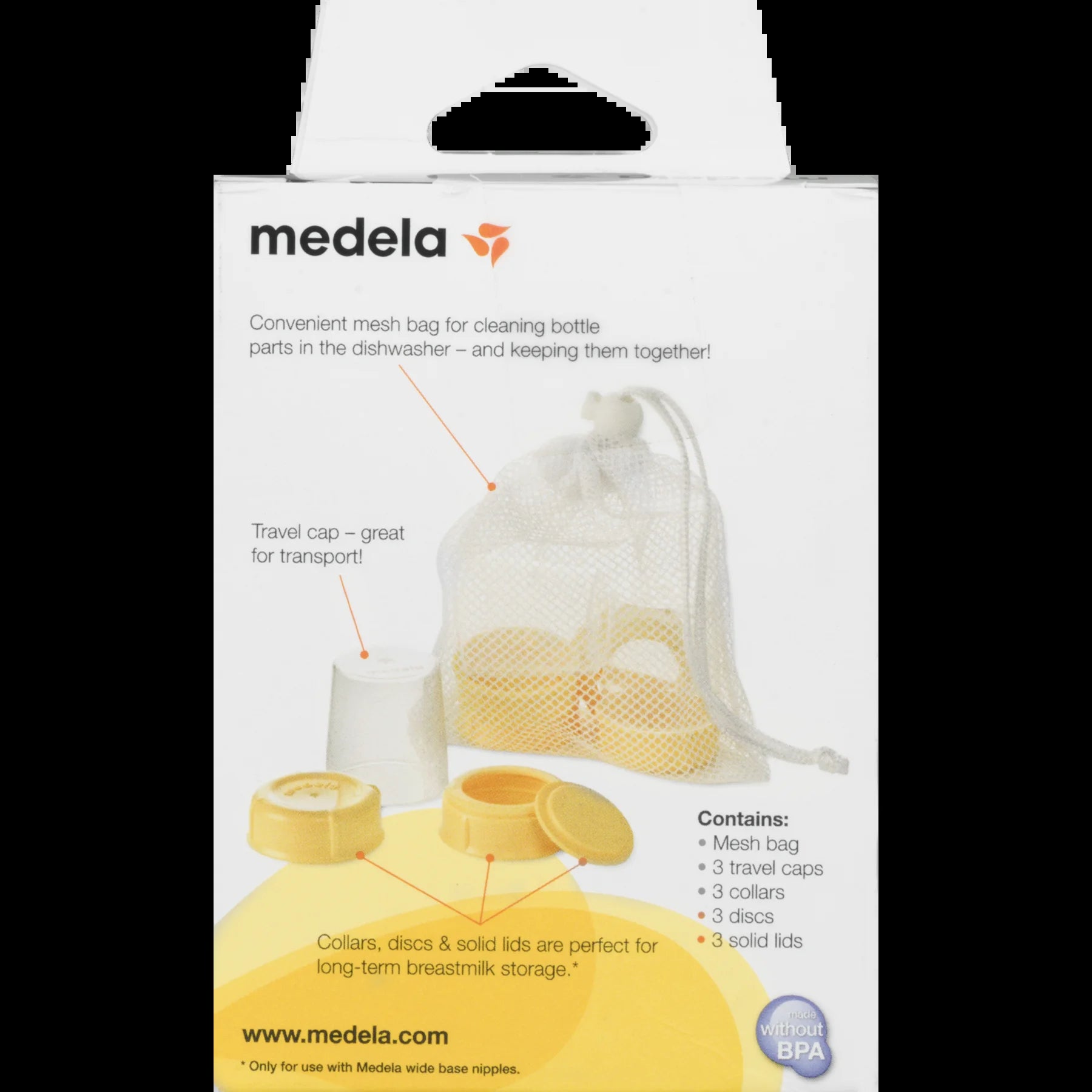 Breast Milk Bottle Spare Parts Kit, Clear and Yellow, 87165, 13 Piece Set