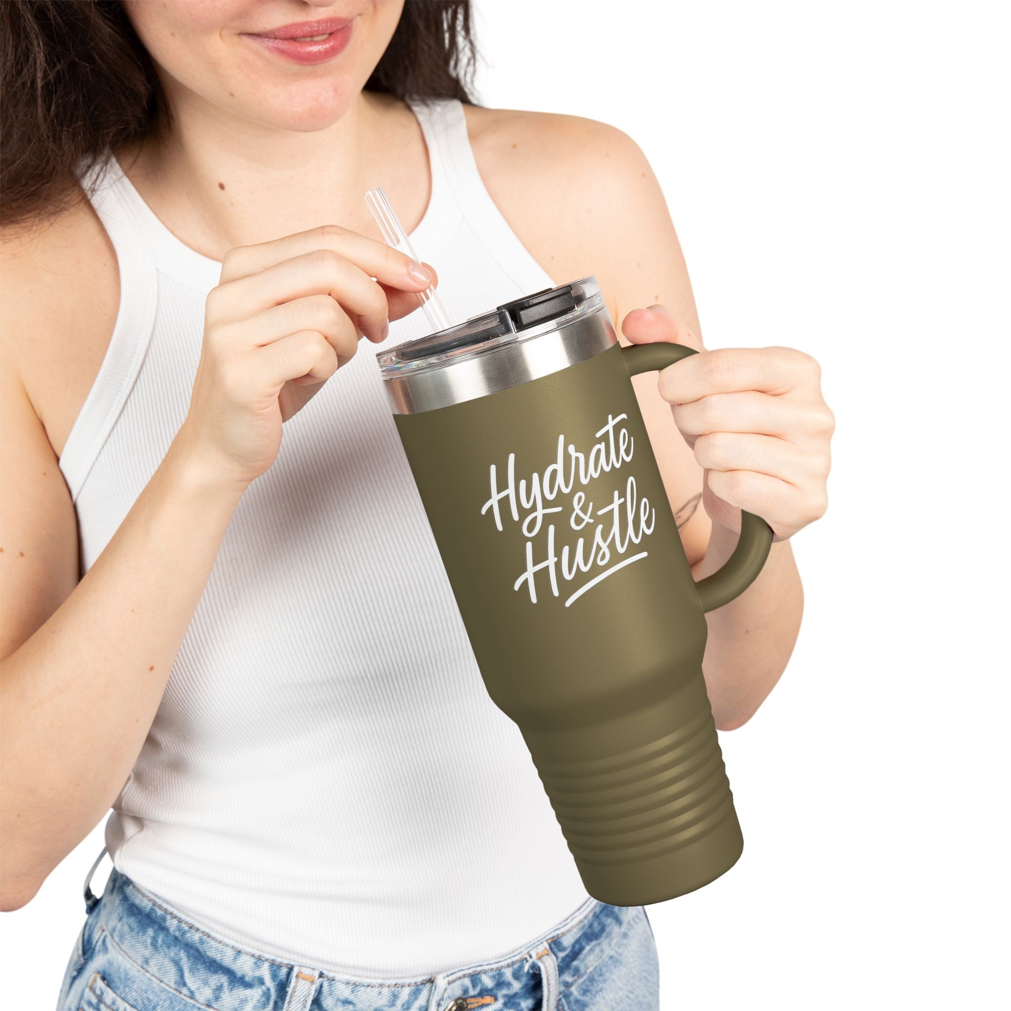 Hydrate & Hustle Insulated Stanley Style 40oz Mug