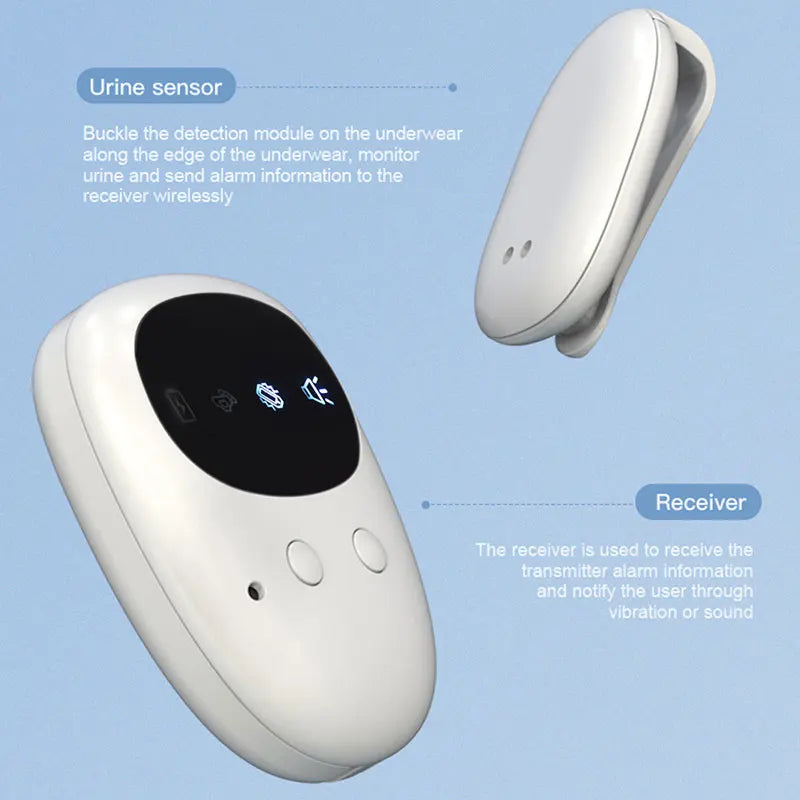 Wireless Bedwetting Alarm – Nocturnal Enuresis Pee Alarm for Children, Toddlers & Elderly | Potty Training Device with Sound & Vibration