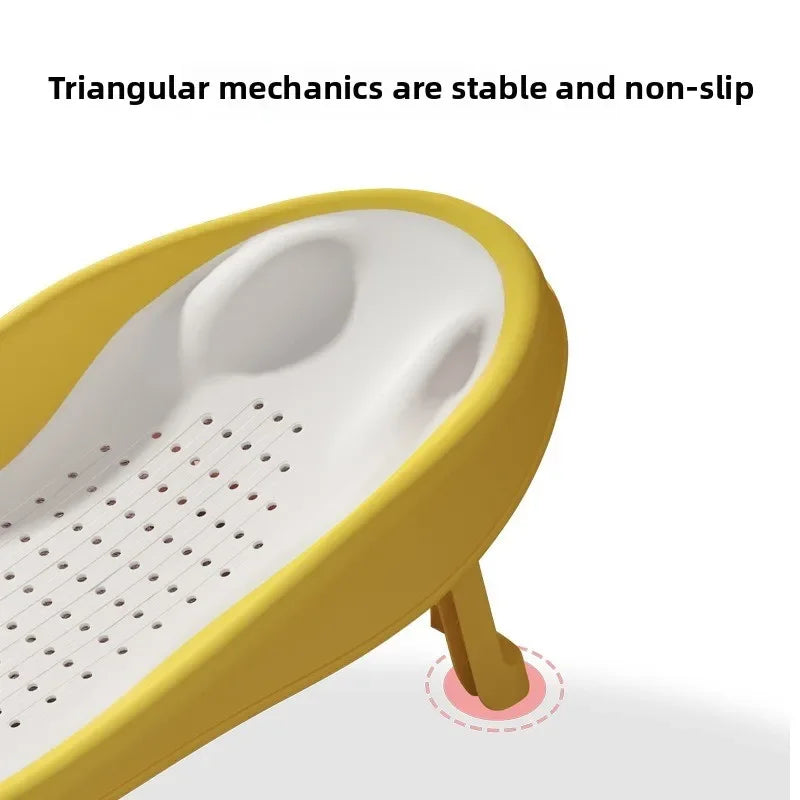 Foldable Baby Bath Seat – Non-Slip PP Shower Net with Ergonomic Backrest | Easy Clean Toddler Bath Seat