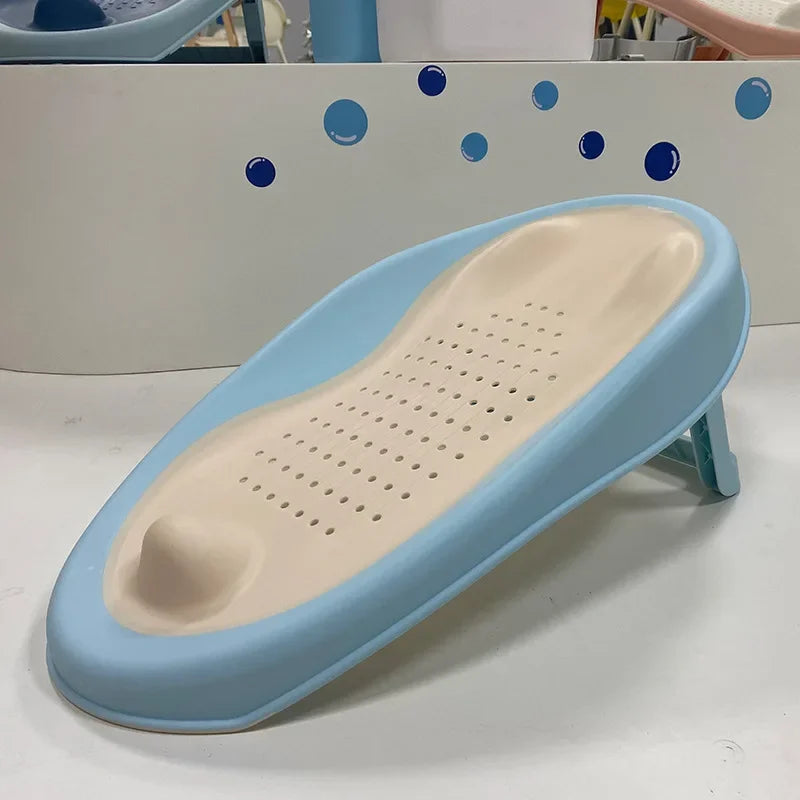 Foldable Baby Bath Seat – Non-Slip PP Shower Net with Ergonomic Backrest | Easy Clean Toddler Bath Seat