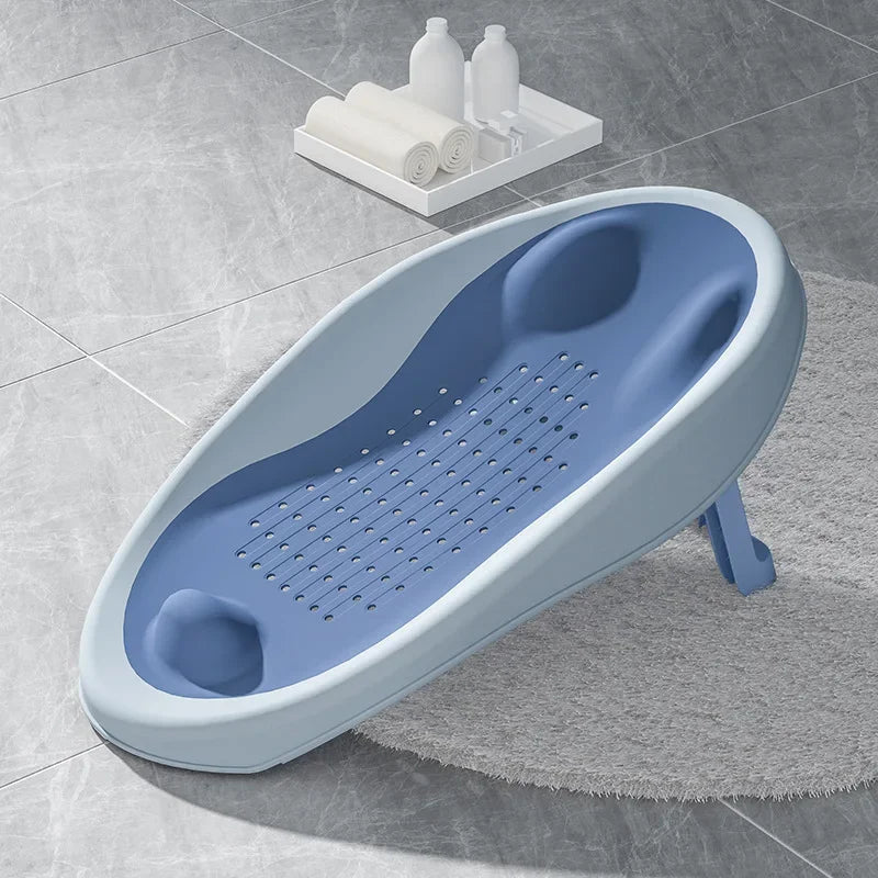 Foldable Baby Bath Seat – Non-Slip PP Shower Net with Ergonomic Backrest | Easy Clean Toddler Bath Seat