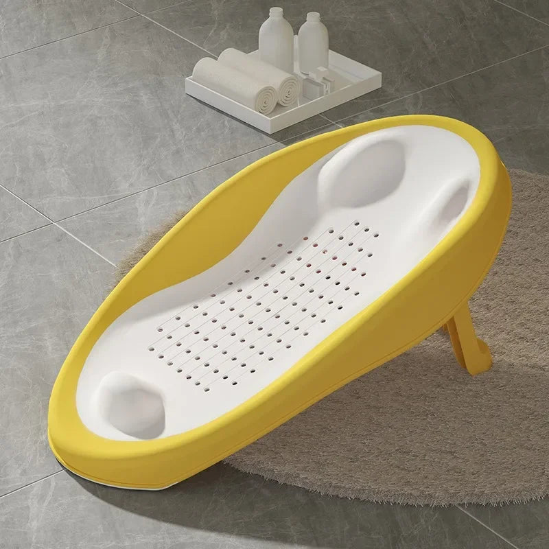Foldable Baby Bath Seat – Non-Slip PP Shower Net with Ergonomic Backrest | Easy Clean Toddler Bath Seat