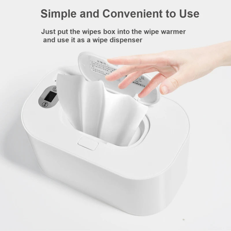 Baby Wipe Warmer with Digital Display – Large Capacity USB Powered Dispenser with Adjustable Heat