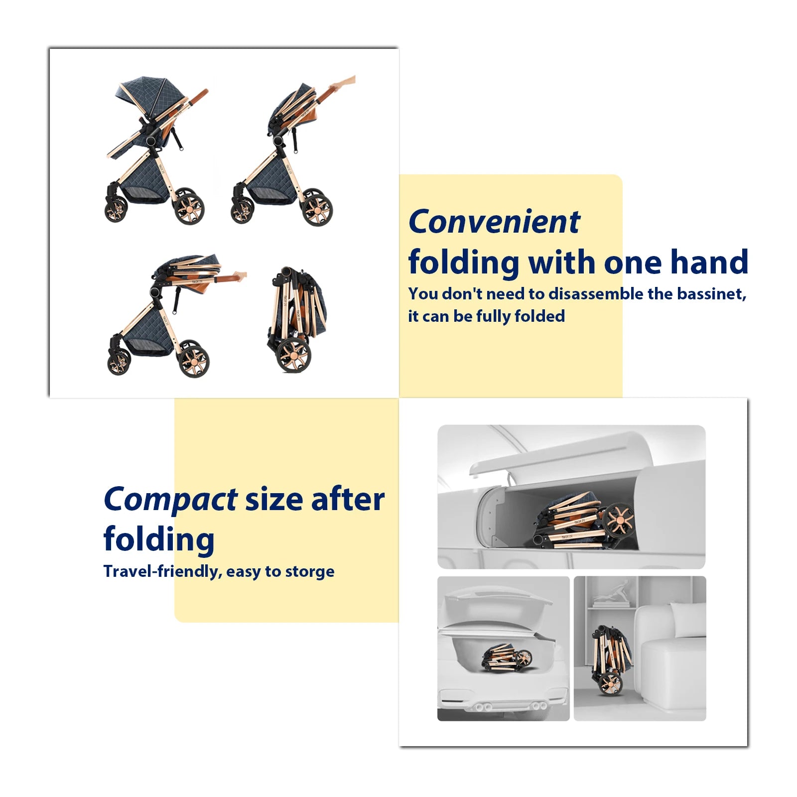 MoLi 3-in-1 Baby Stroller Travel System – Lightweight Car Seat & Bassinet Combo for Infants