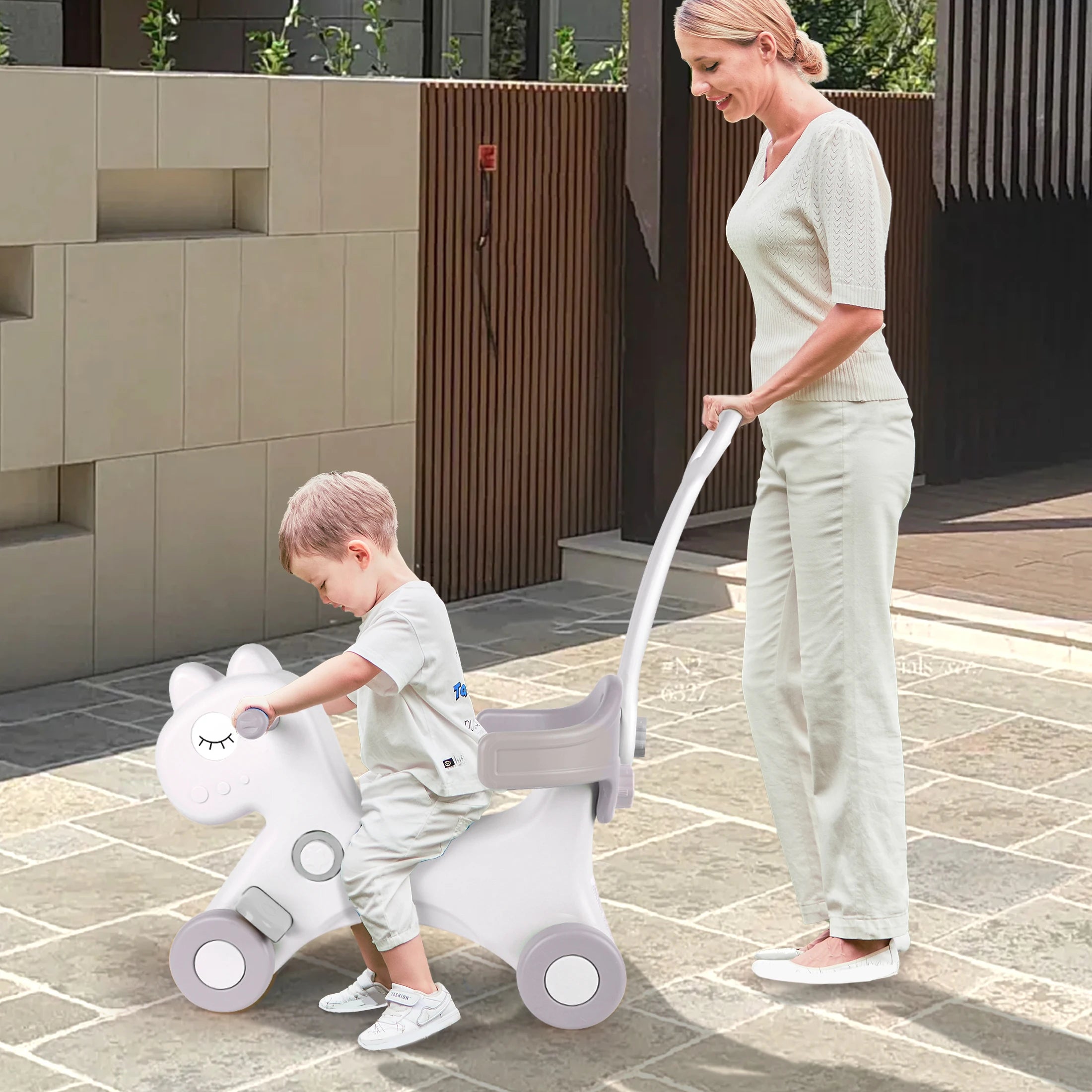 Toddler Rocking Horse – 4-in-1 Ride-On Toy with Safety Handle for Ages 1–3