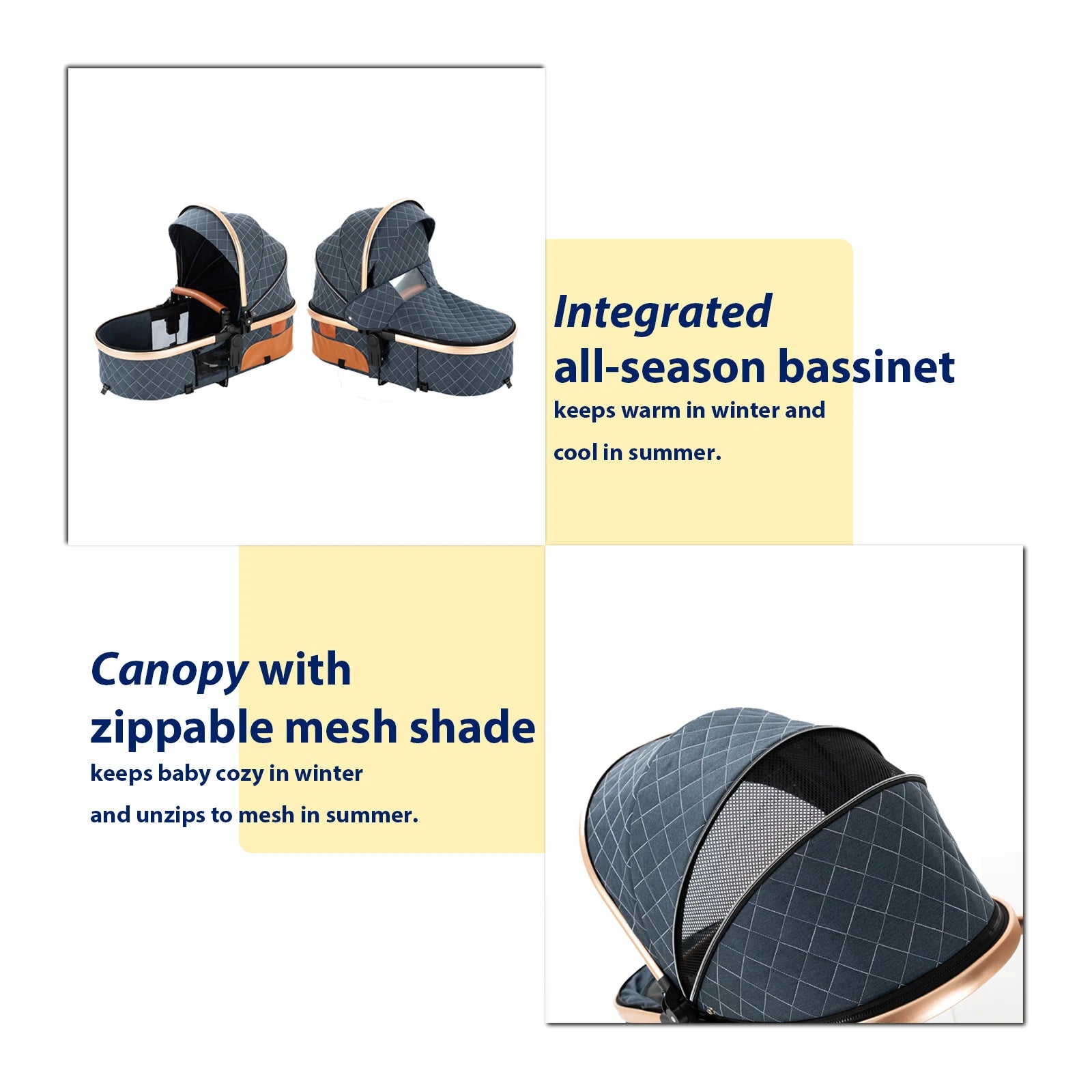 MoLi 3-in-1 Baby Stroller Travel System – Lightweight Car Seat & Bassinet Combo for Infants