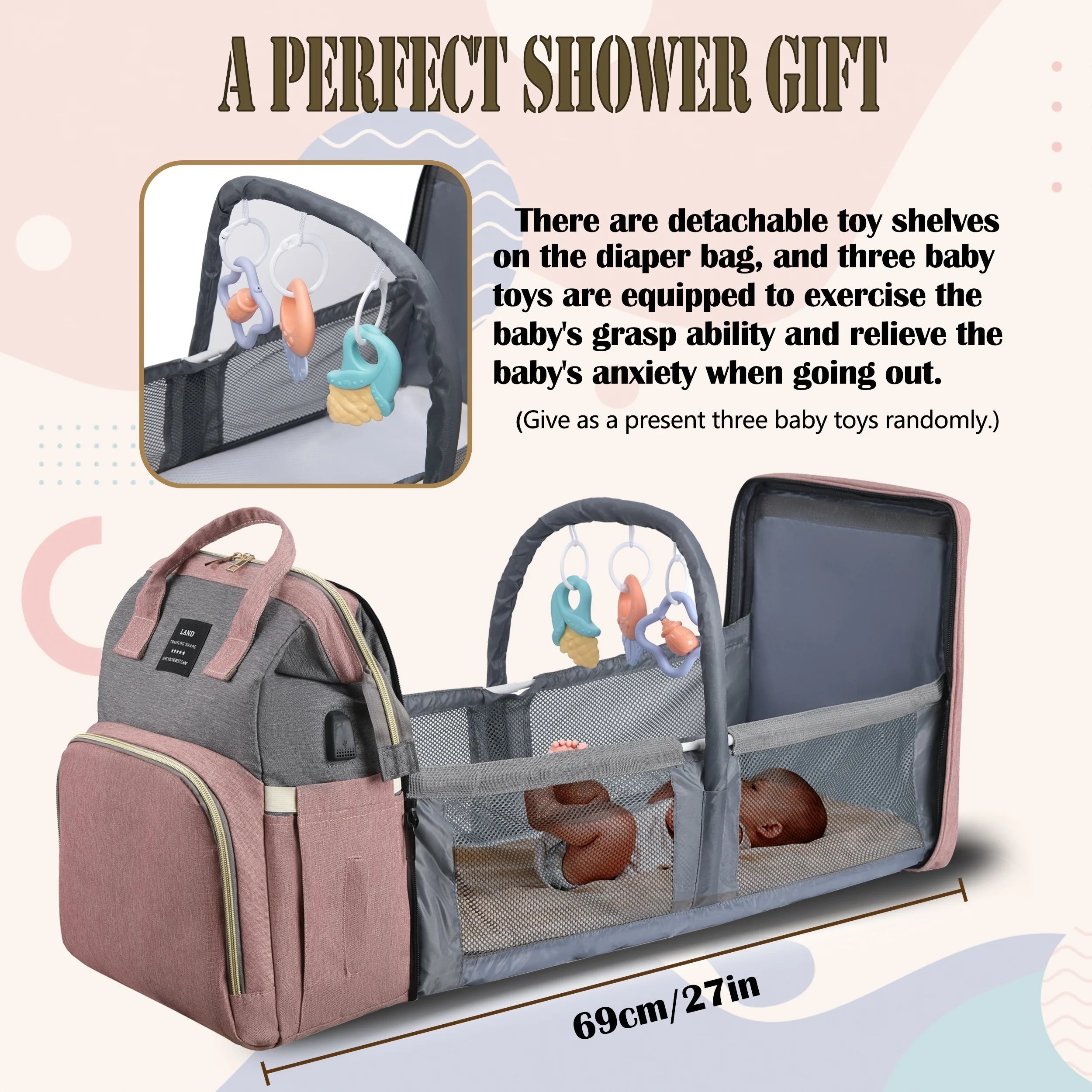 Mommy Bag & Portable Folding Travel Crib – Large Capacity Maternity Backpack for Baby & Mom