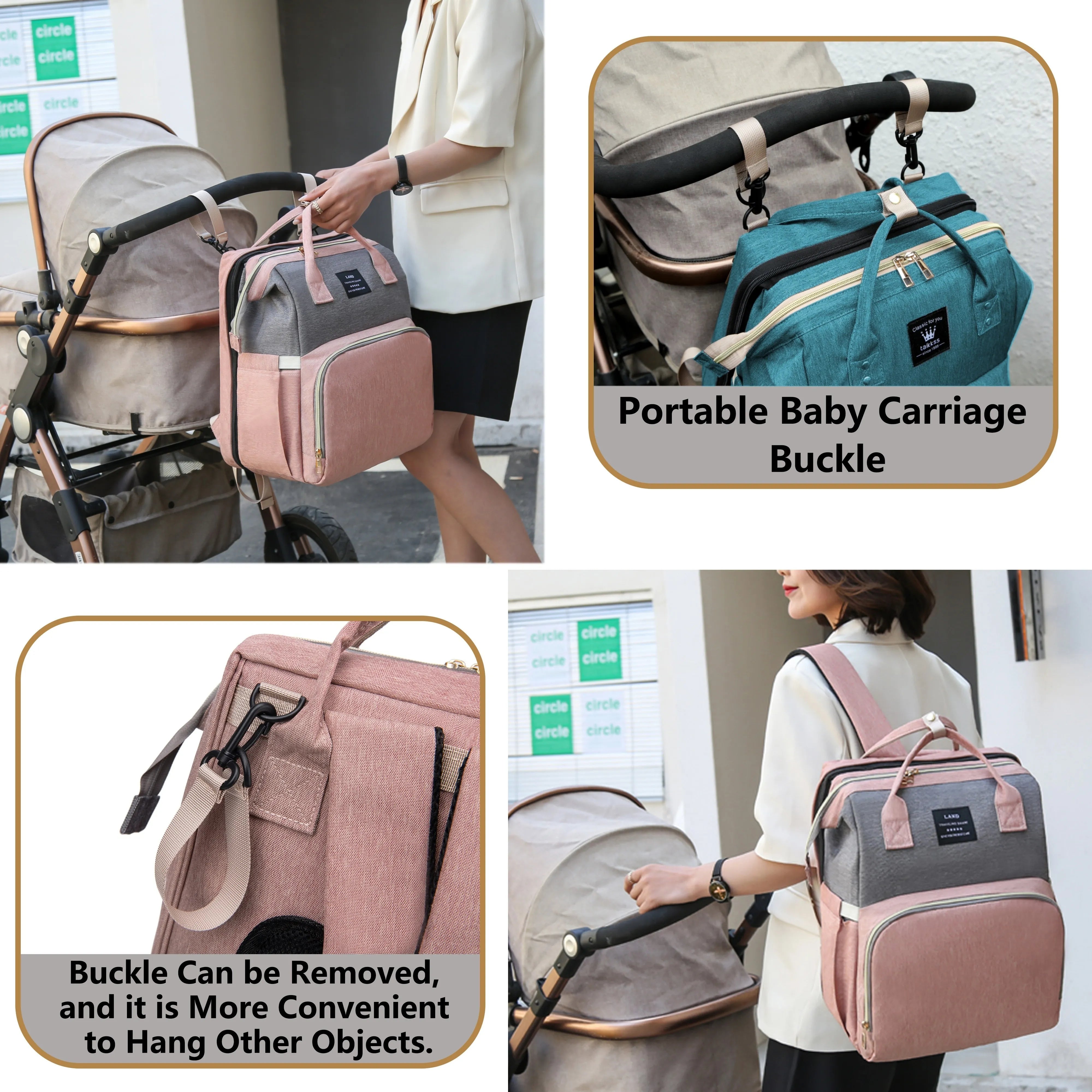 Mommy Bag & Portable Folding Travel Crib – Large Capacity Maternity Backpack for Baby & Mom
