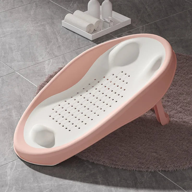 Foldable Baby Bath Seat – Non-Slip PP Shower Net with Ergonomic Backrest | Easy Clean Toddler Bath Seat