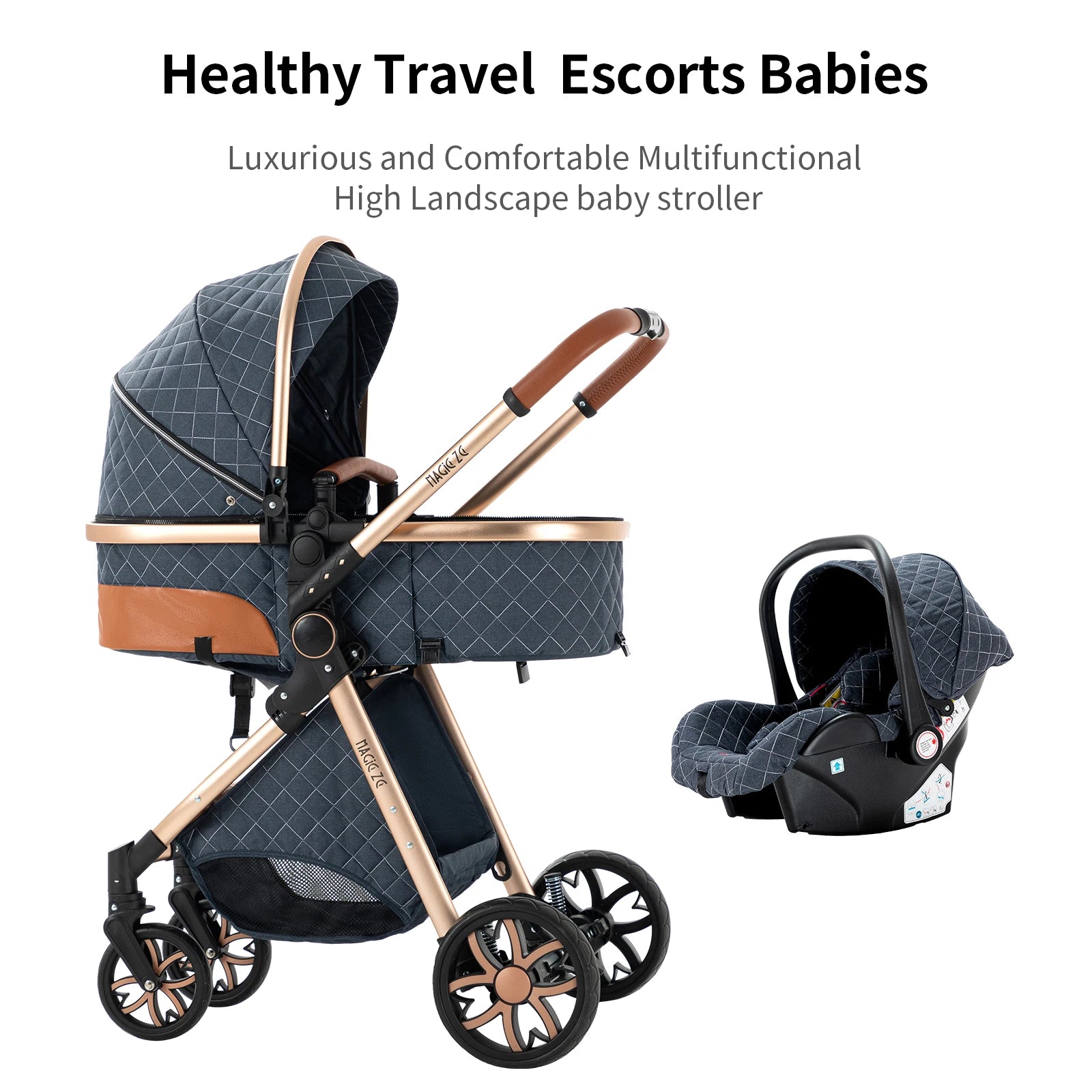 MoLi 3-in-1 Baby Stroller Travel System – Lightweight Car Seat & Bassinet Combo for Infants