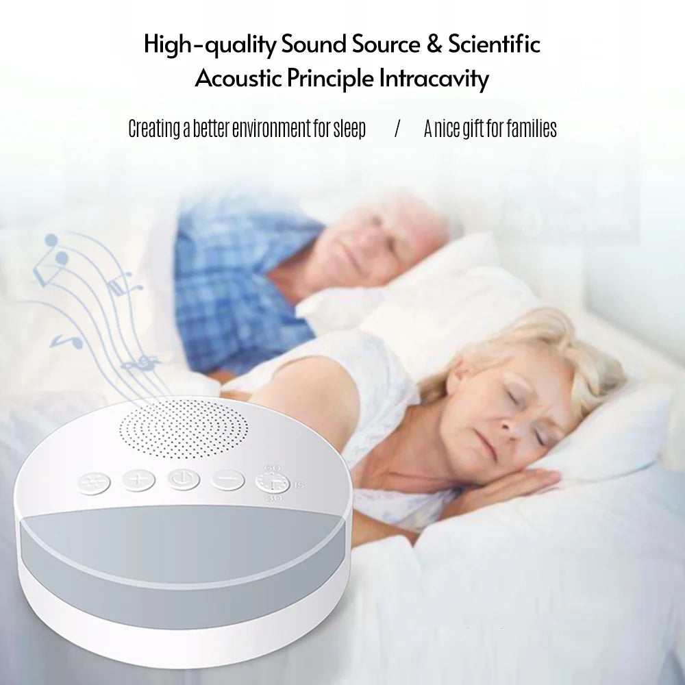 Baby Sleep Aid White Noise Machine - Sound Player with Timer, Night Light & Rechargeable Battery