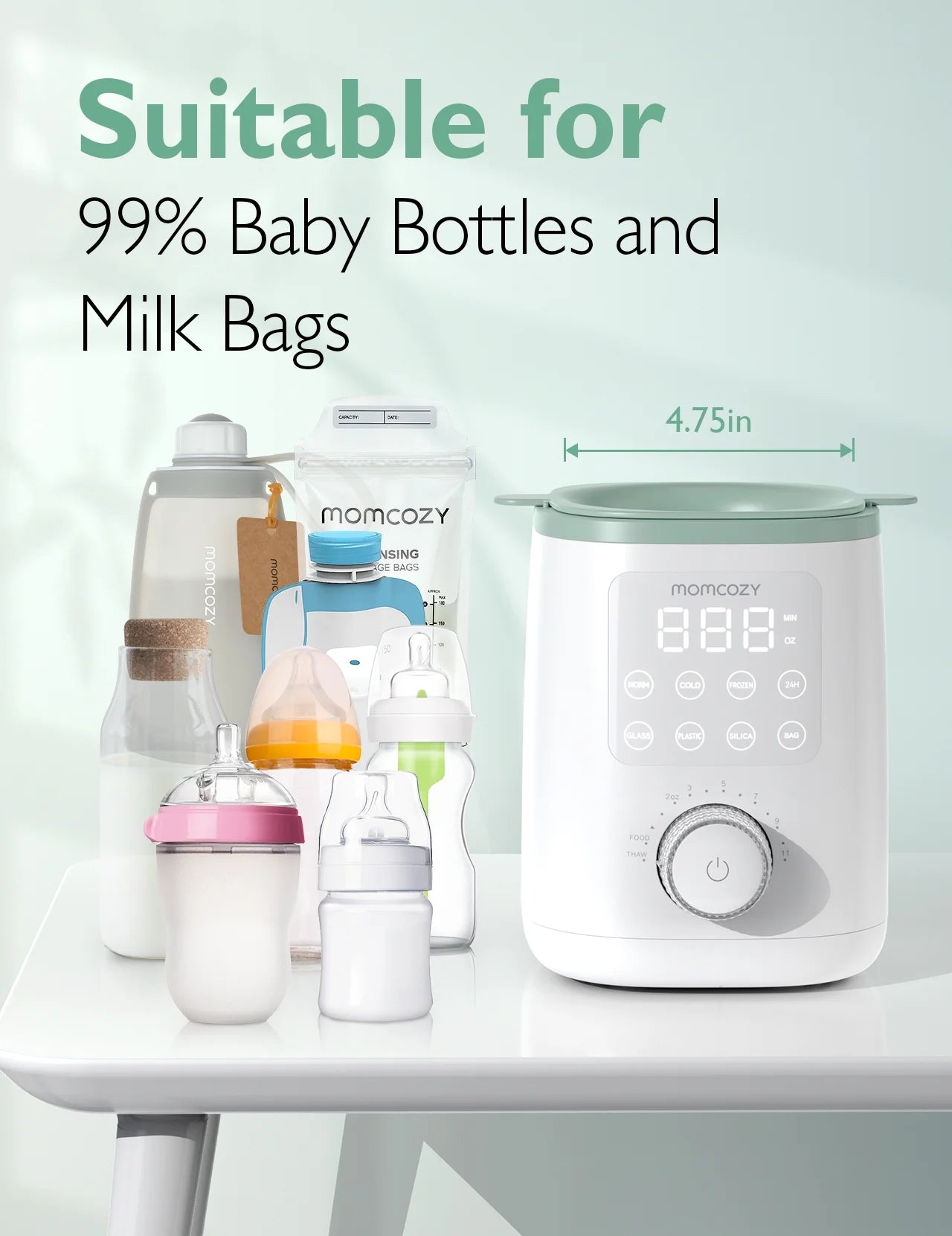 Baby Bottle Warmer for Breastmilk, Safe Warm Water Bath, Fits Most Feeding Bottles