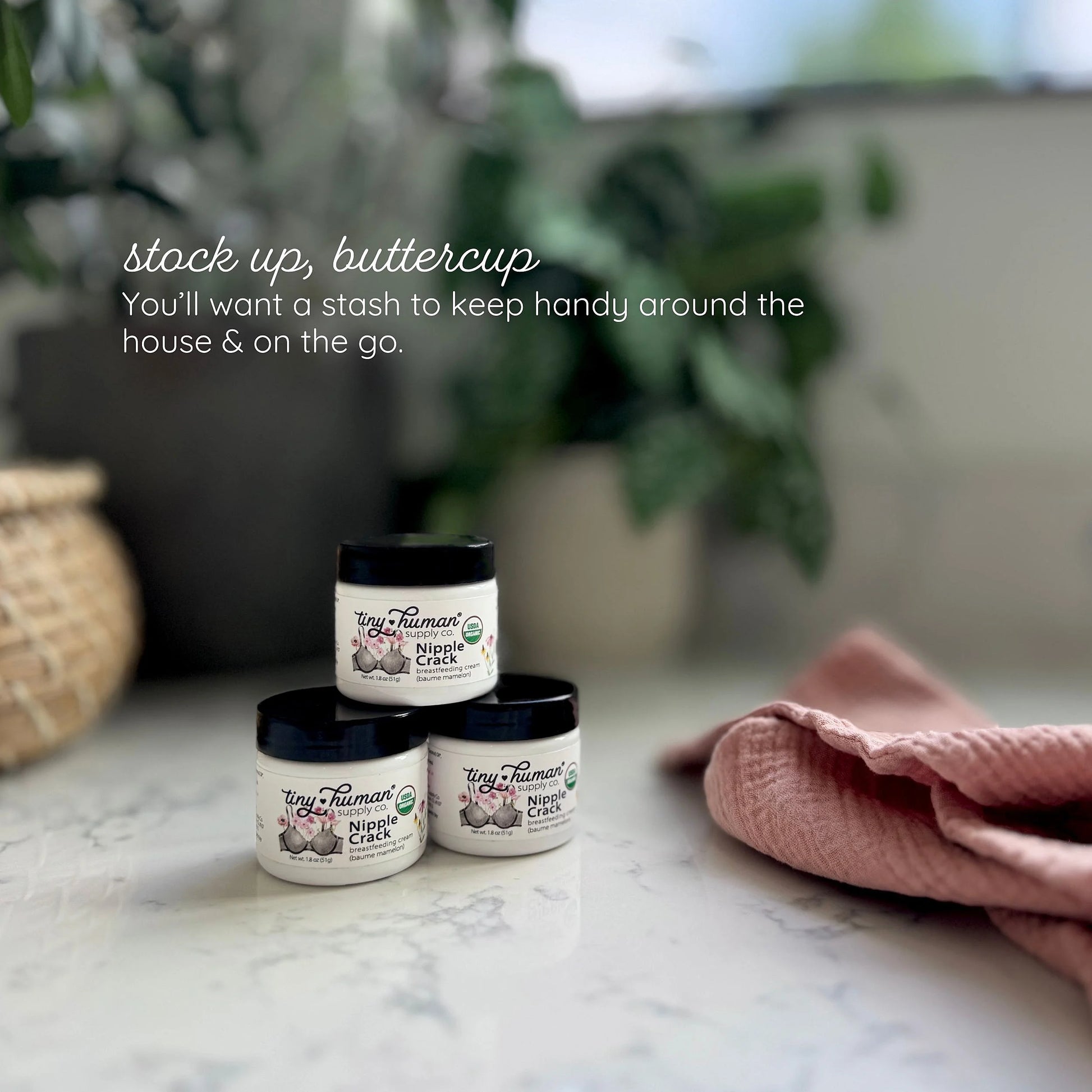 Organic Nipple Cream, Nipple Crack (3 Pack), Lanolin-Free Breastfeeding Nipple Balm,  Supply Co