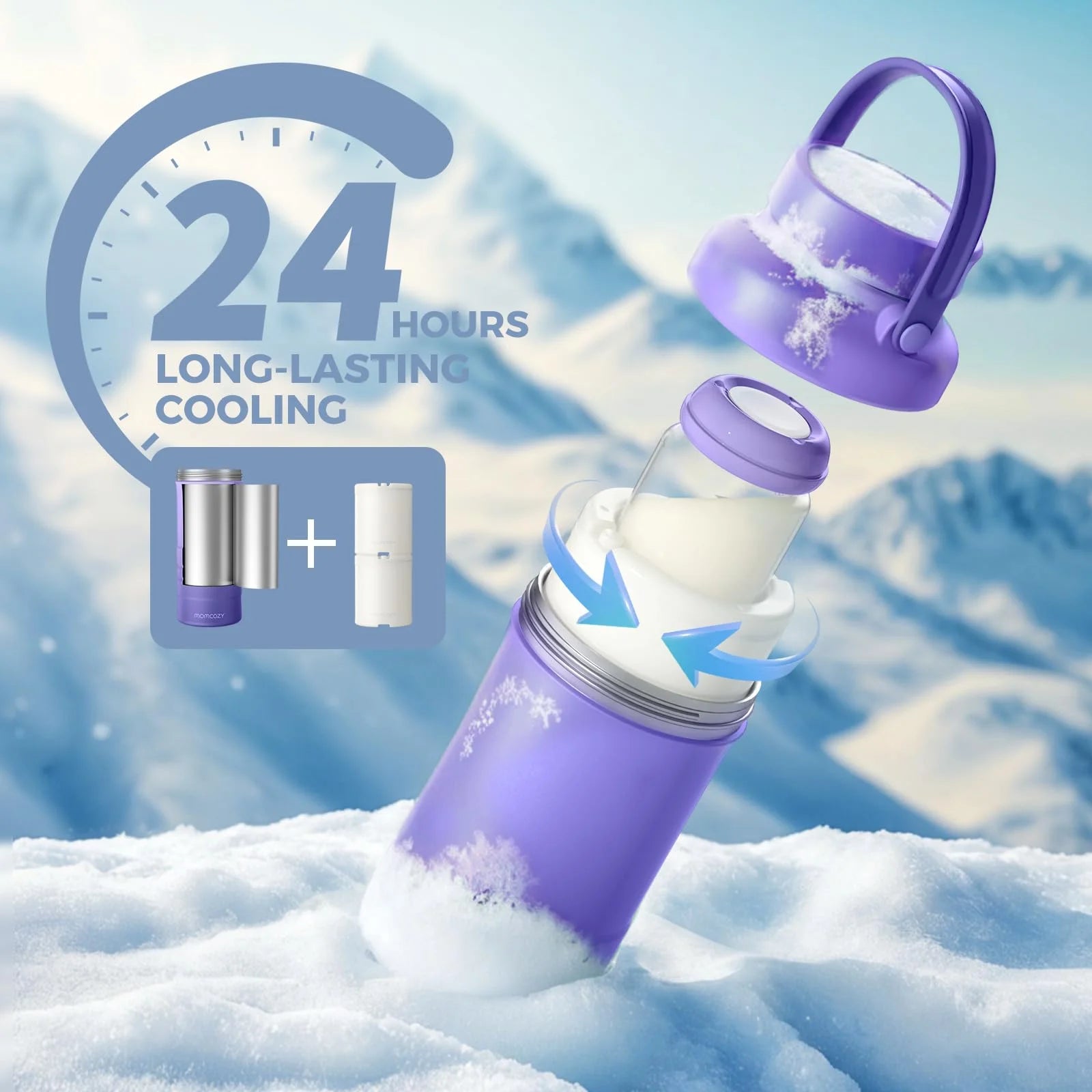 Breast Milk Cooler Offers 24H+ Extended Cooling with 360° Surround Cooling Tube Technology, Keeping Breast Milk Fresh and Nutrient-Rich during Outdoor