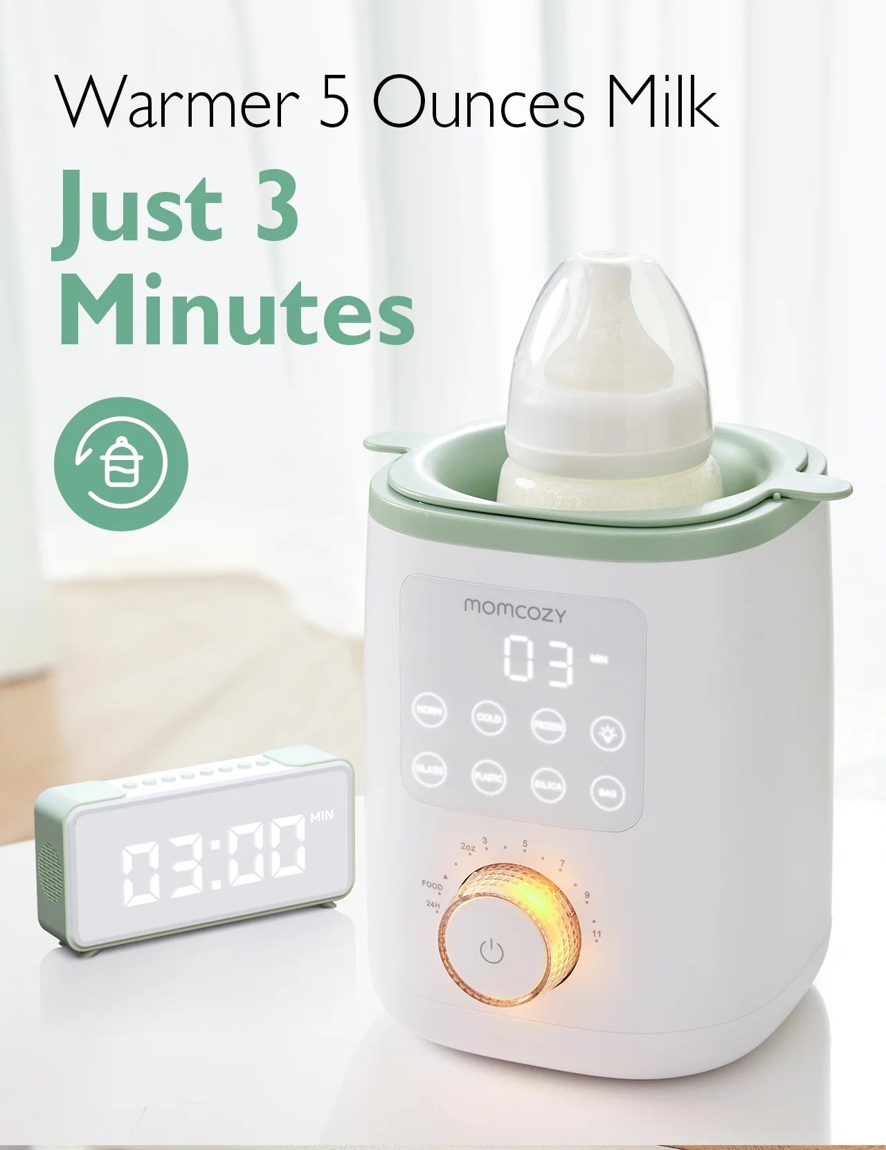 Baby Bottle Warmer for Breastmilk, Safe Warm Water Bath, Fits Most Feeding Bottles