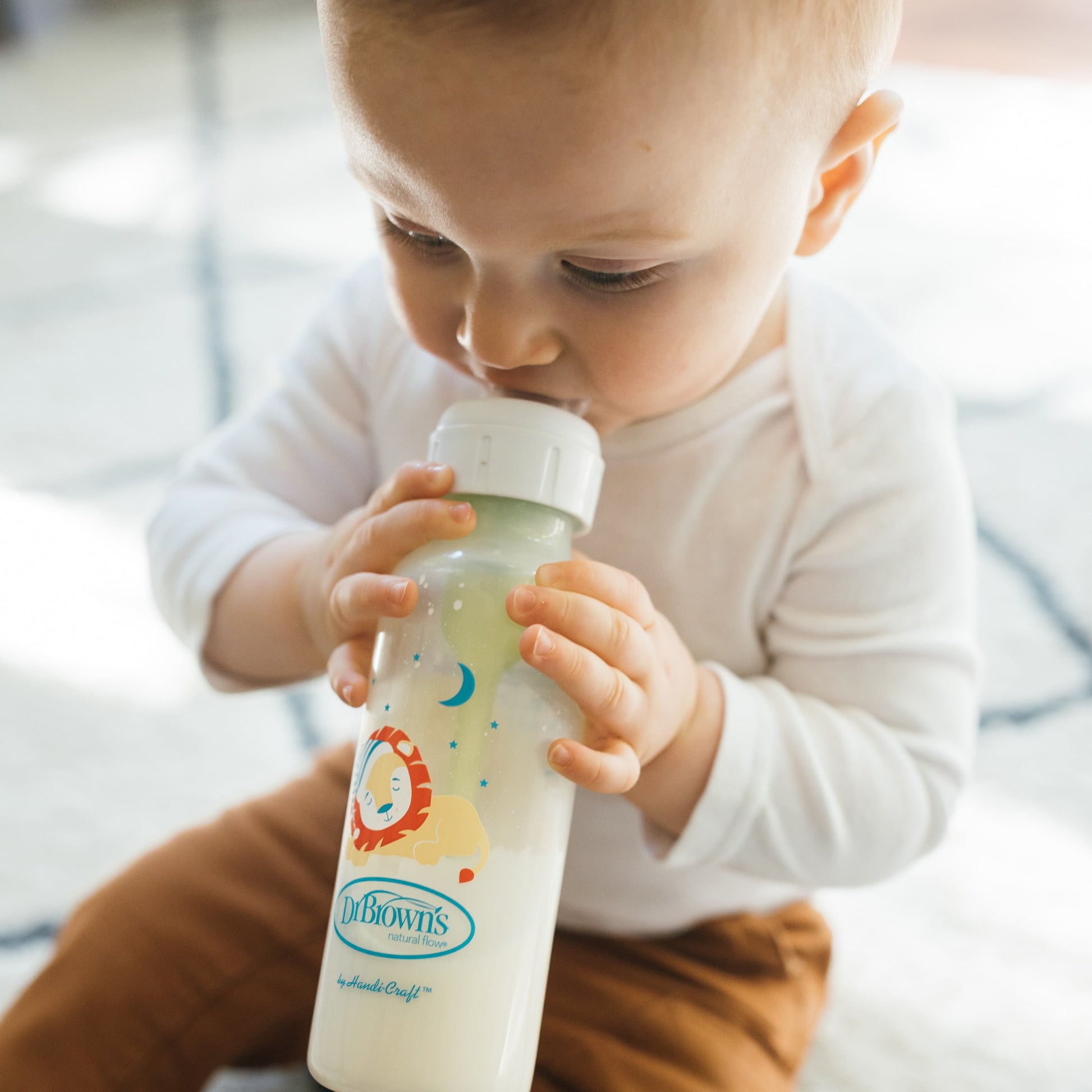 Natural Flow Anti-Colic Options+ Narrow Baby Bottle, Fox/Lion, 8 Oz, 0M+, 2 Pack