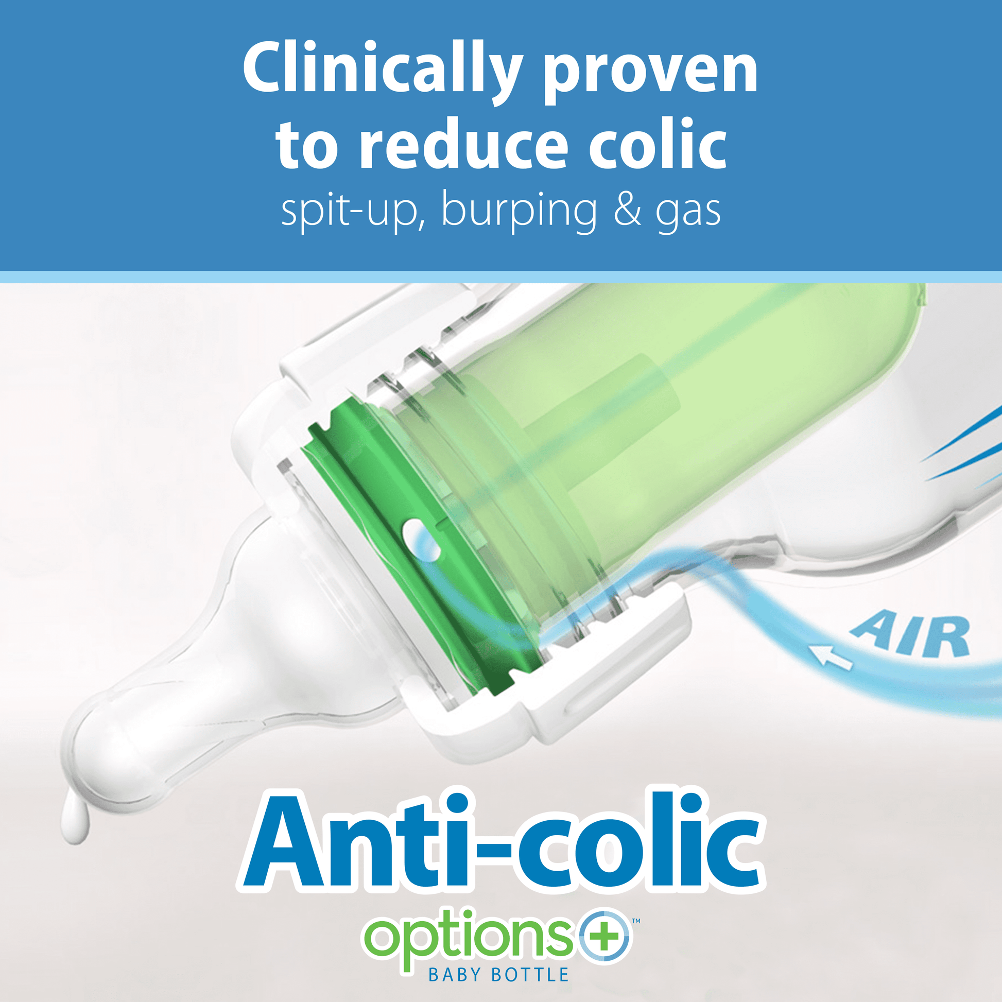 Natural Flow Anti-Colic Options+ Narrow Baby Bottle, Fox/Lion, 8 Oz, 0M+, 2 Pack