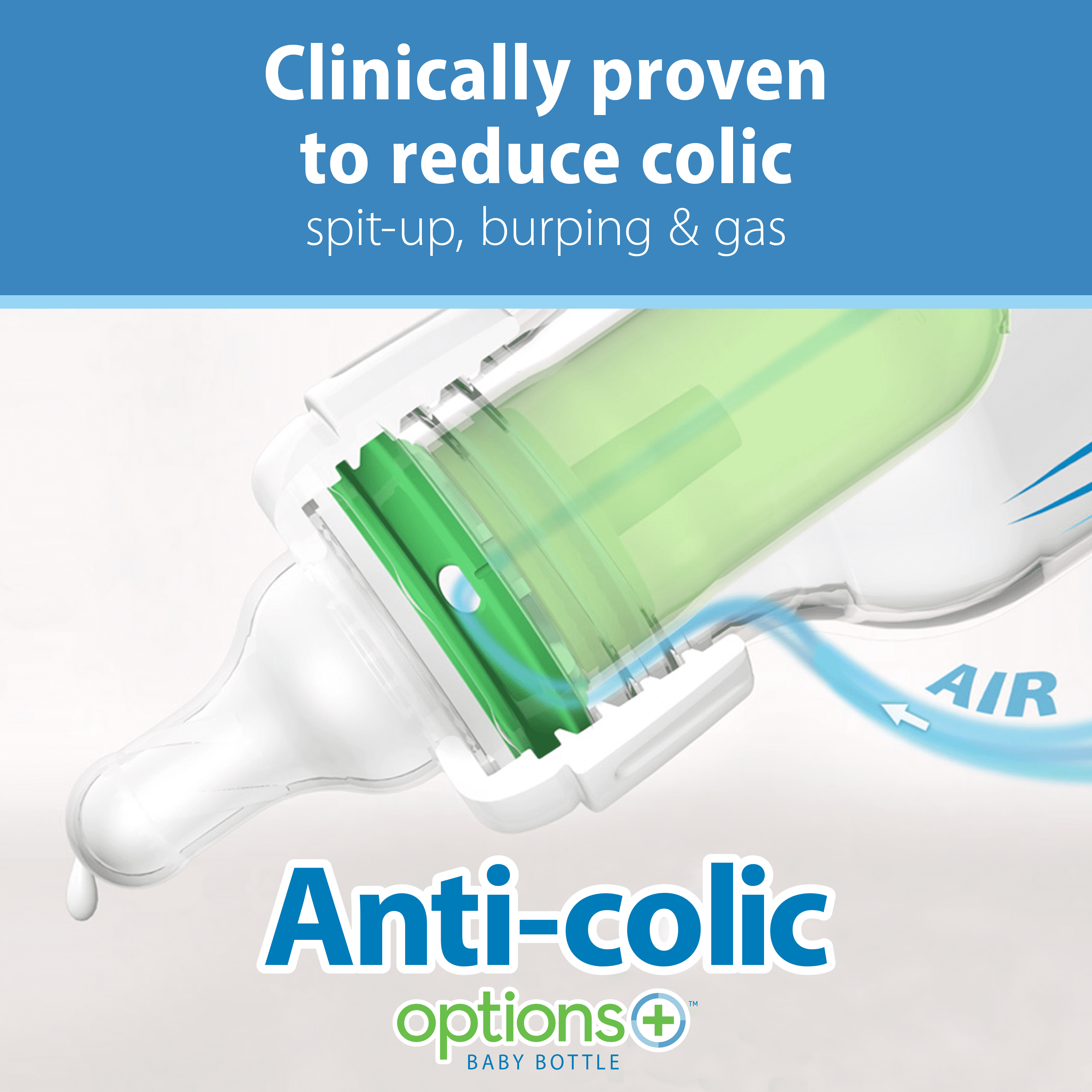 Natural Flow Anti-Colic Options+ Narrow Baby Bottle, Fox/Lion, 8 Oz, 0M+, 2 Pack