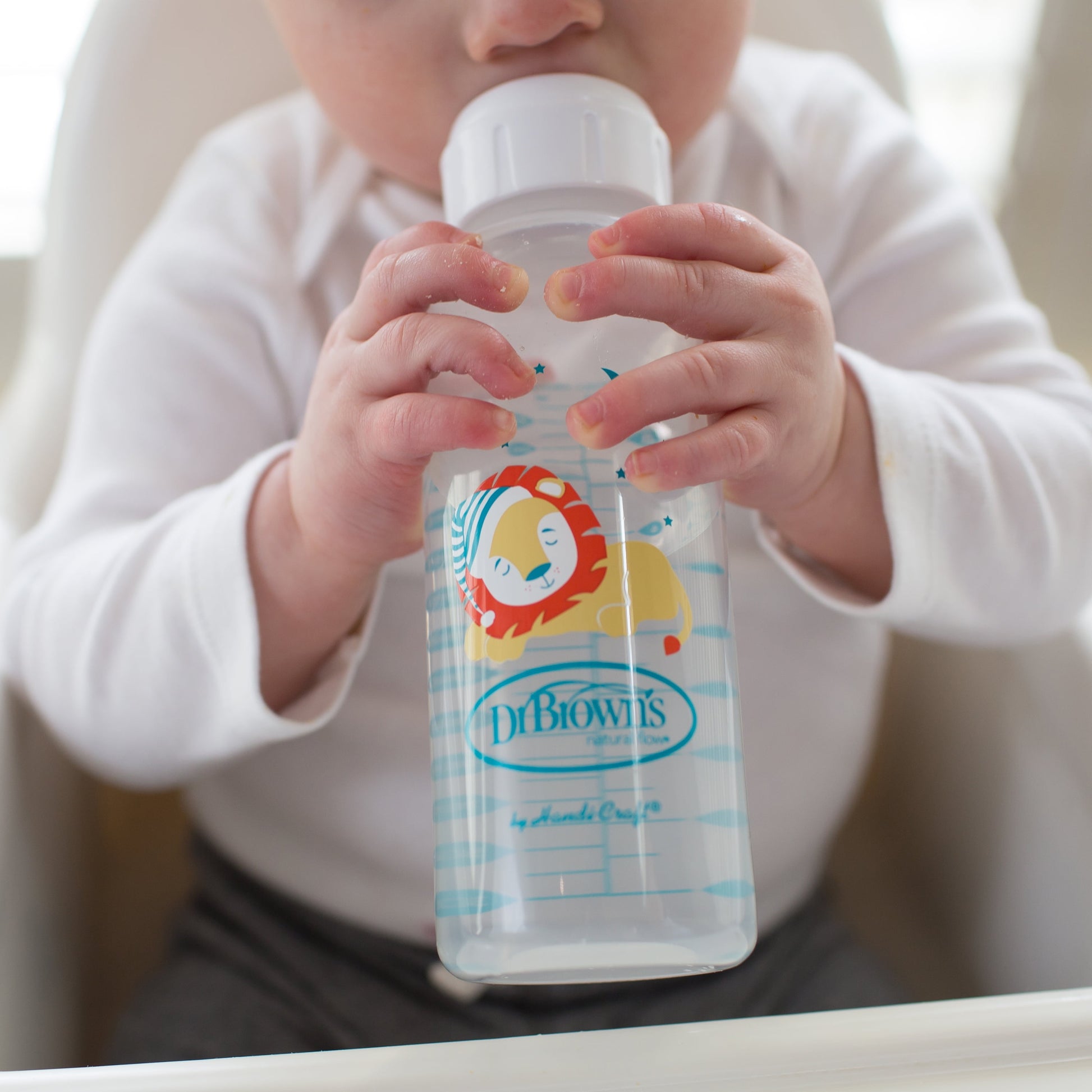 Natural Flow Anti-Colic Options+ Narrow Baby Bottle, Fox/Lion, 8 Oz, 0M+, 2 Pack