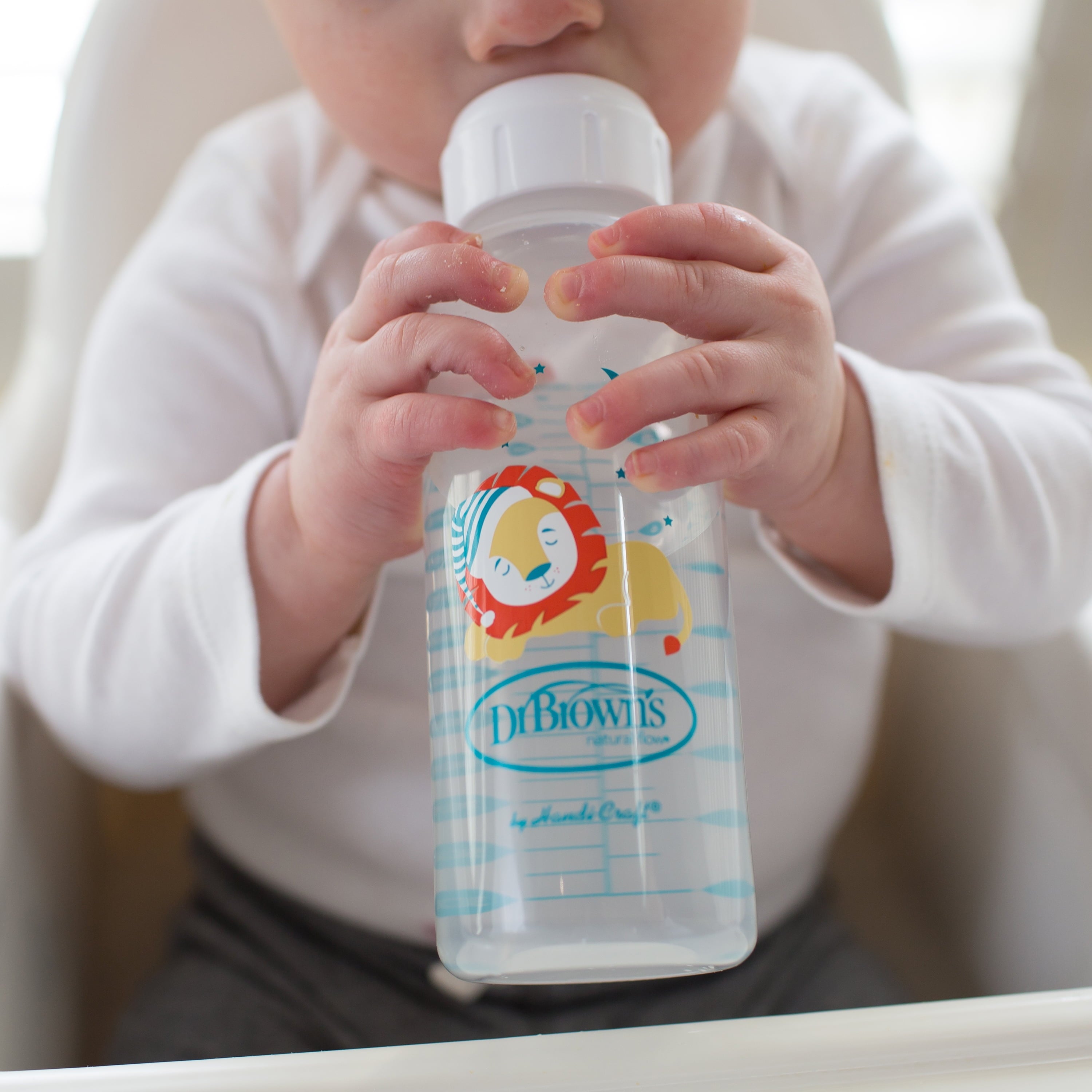 Natural Flow Anti-Colic Options+ Narrow Baby Bottle, Fox/Lion, 8 Oz, 0M+, 2 Pack