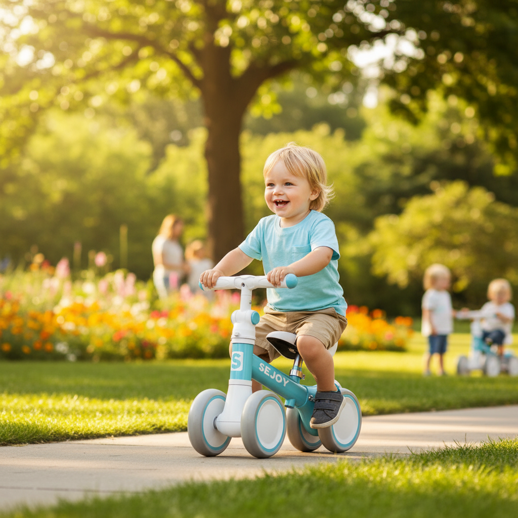 Sejoy Baby Balance Bike – 4-Wheel Toddler Bicycle for 10–36 Months