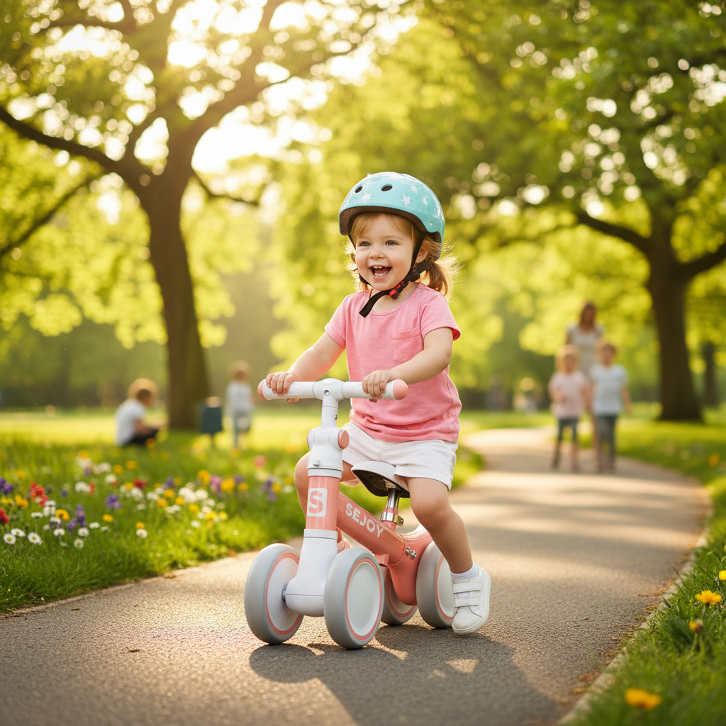 Sejoy Baby Balance Bike – 4-Wheel Toddler Bicycle for 10–36 Months