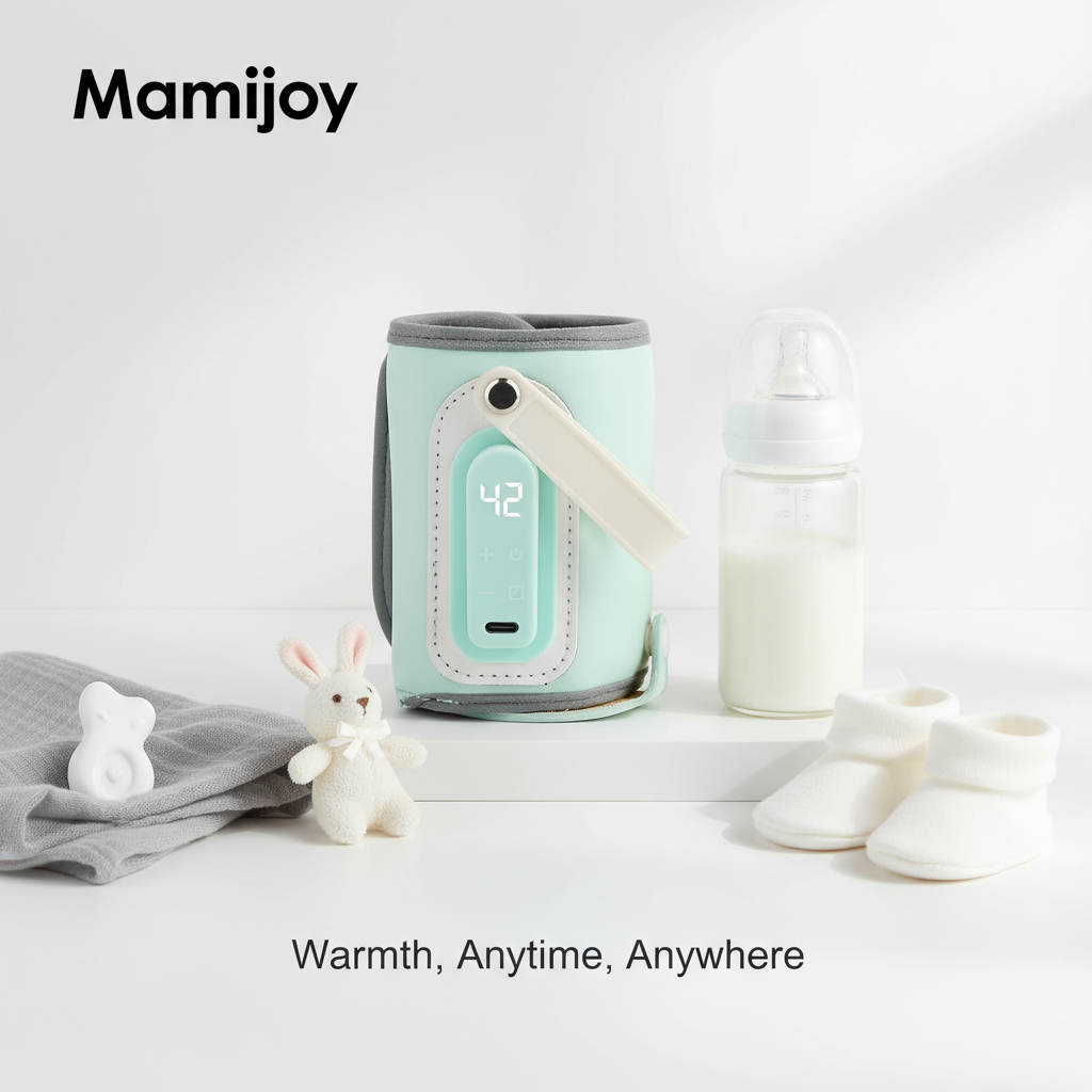 Mamijoy Portable Baby Bottle Warmer – USB Travel Bottle Heat Keeper with LED Display
